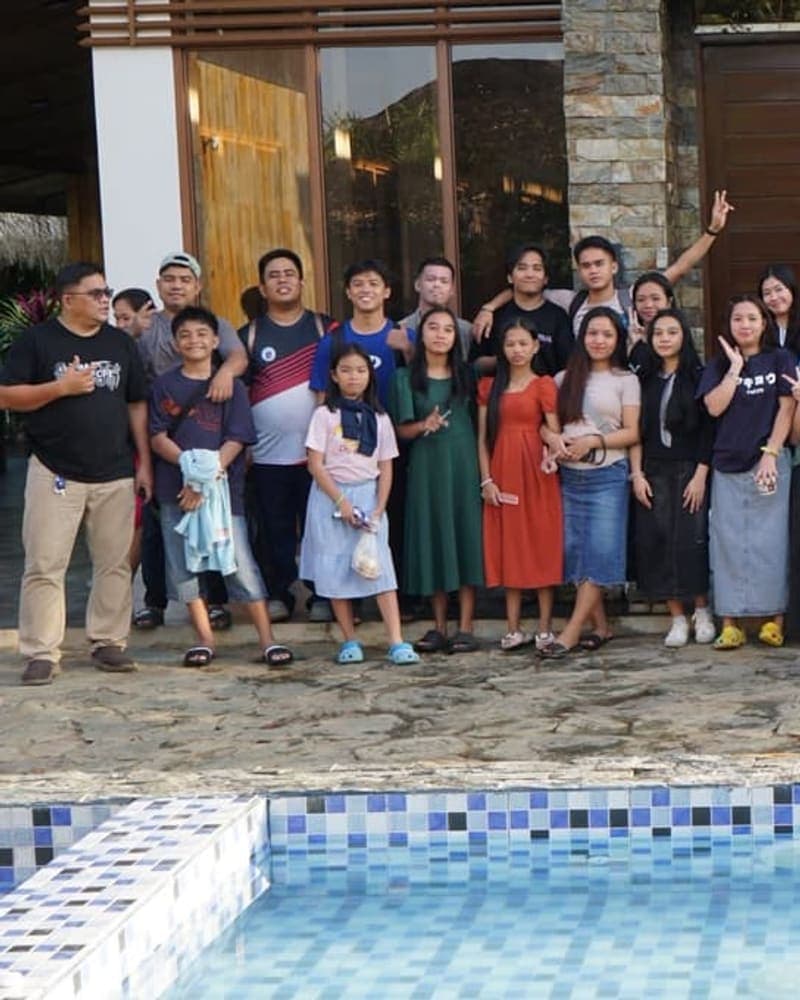 The youth fellowship together at an outing